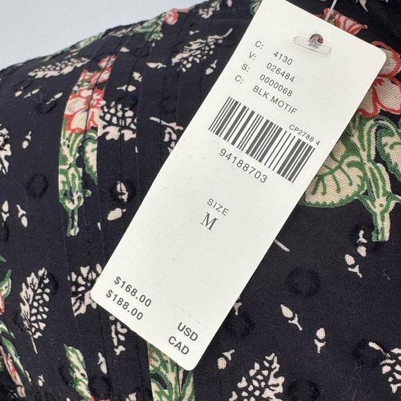 Pilcro Black Floral Bohemian Midi Dress w/ Lace Detail Sz M - Picture 5 of 15